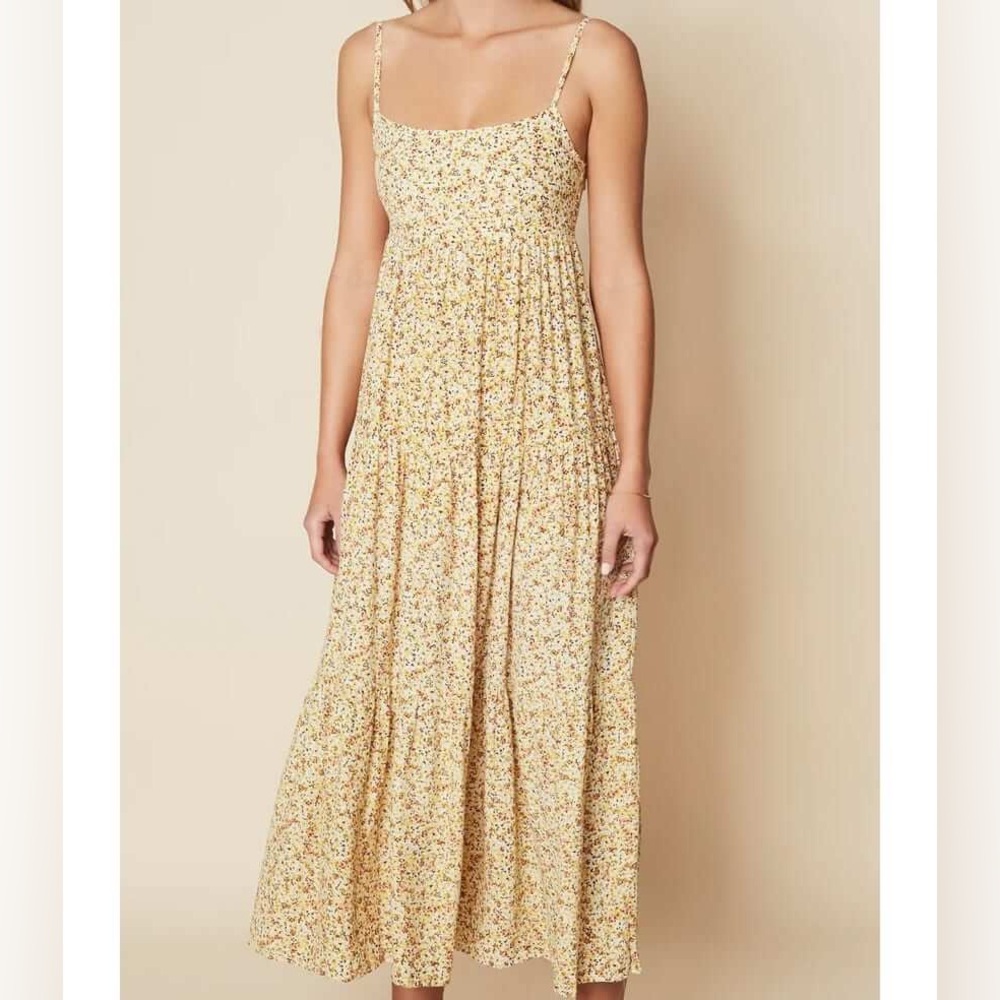 Faithfull the Brand Corvina Midi Dress - Yellow Floral